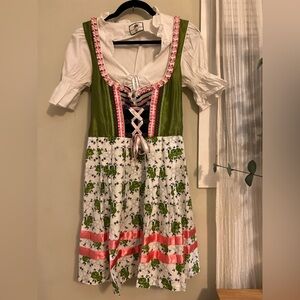 Floral Dirndl Dress with Green Bodice